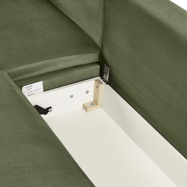 Zelená rozkladacia zamatová rohová pohovka Bonami Selection Fira, ľavý roh-image-1