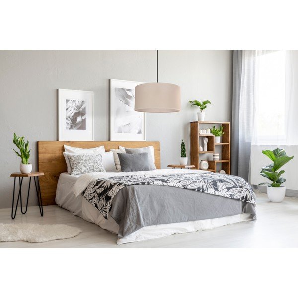 Béžové závesné svietidlo s textilným tienidlom ø 40 cm Shanti – Candellux Lighting-image-3
