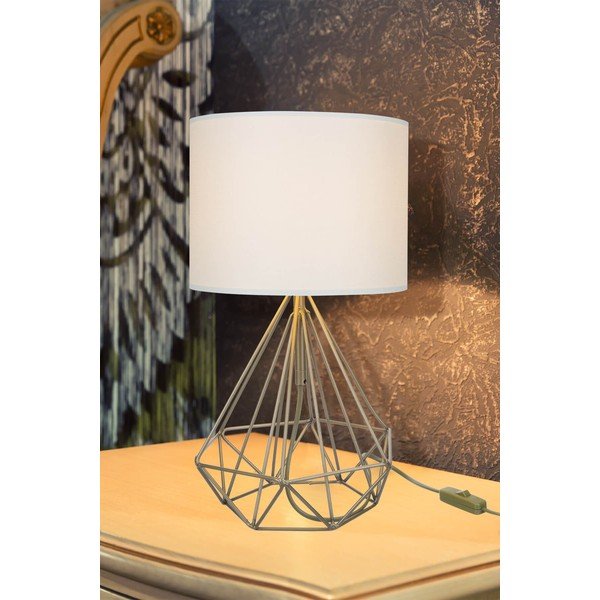 Stolová lampa s textilným tienidlom v krémovo-zlatej farbe (výška 46,5 cm) Pena – Squid Lighting-image-1