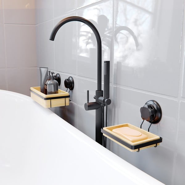 Bambusová samodržiaca kúpeľňová polička Compactor Bestlock SPA-image-1