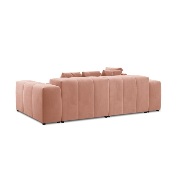 Ružová zamatová rohová pohovka (variabilná) Rome Velvet - Cosmopolitan Design-image-4