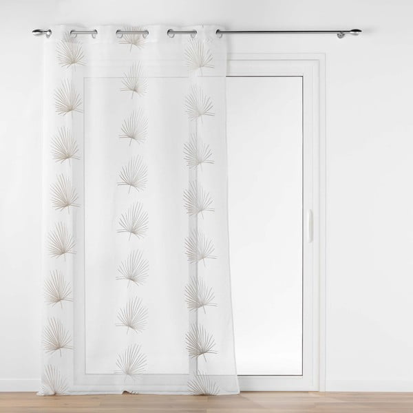 Bielo-béžová voálová záclona 140x280 cm Palmaris – douceur d'intérieur
