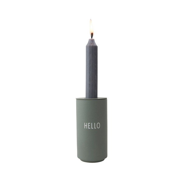Zelená porcelánová váza Design Letters Hello, výška 11 cm-image-1