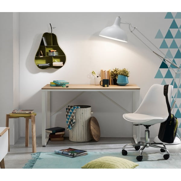 Biely písací stôl s doskou v drevenom dekore Kave Home Lisbet-image-2