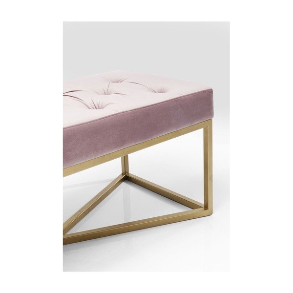 Svetloružová zamatová lavica Kare Design Crossover-image-2