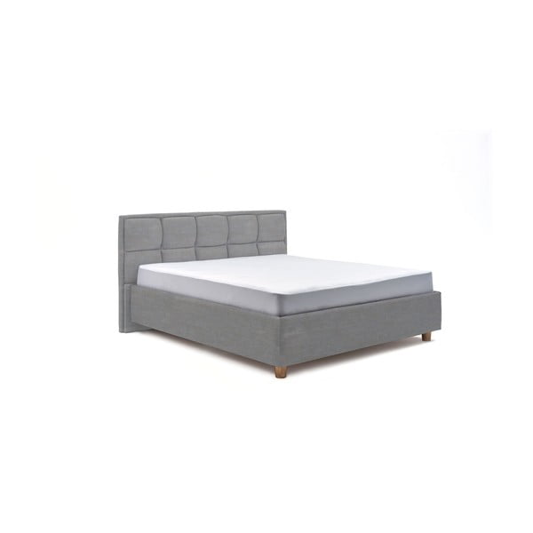 Svetlomodrá dvojlôžková posteľ s úložným priestorom PreSpánok Karme, 160 x 200 cm