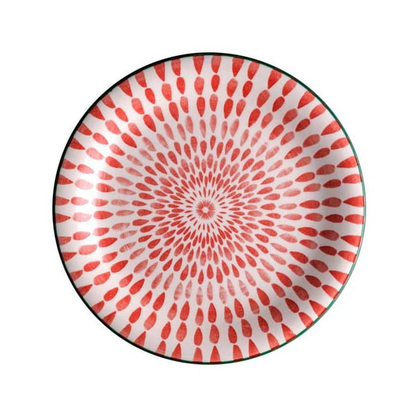 Červený tanier z dolomitu Brandani Ginger, ⌀ 19,5 cm
