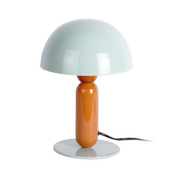 Oranžová/sivomodrá kovová stolová lampa (výška  30 cm) Firenze round – Leitmotiv