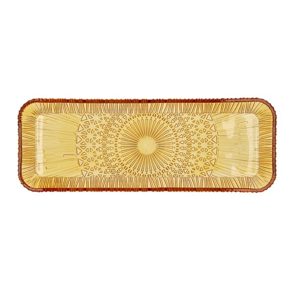 Oranžový sklenený servírovací tanier 14x38 cm Kusintha – Bitz