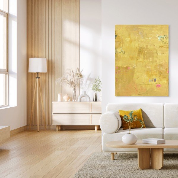 Ručne maľovaný obraz na plátne 88x118 cm Yellow Petite – Malerifabrikken-image-1