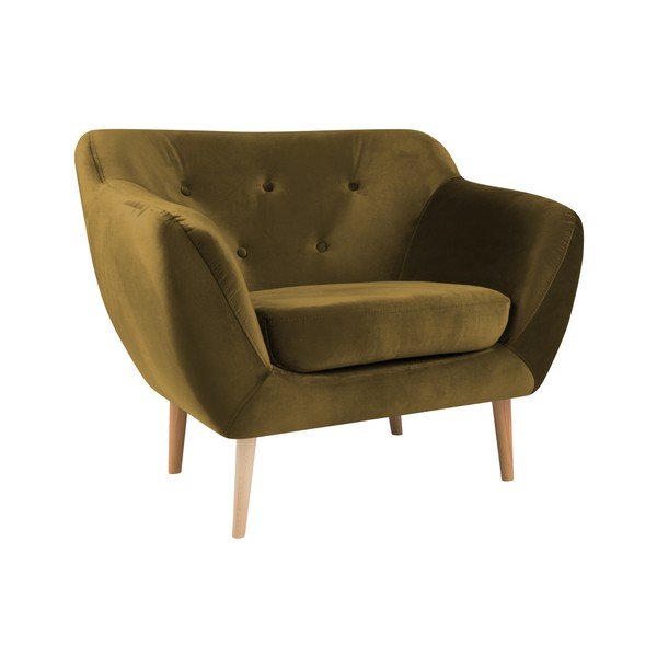 Horčicovožlté kreslo Mazzini Sofas Amelie-image-4