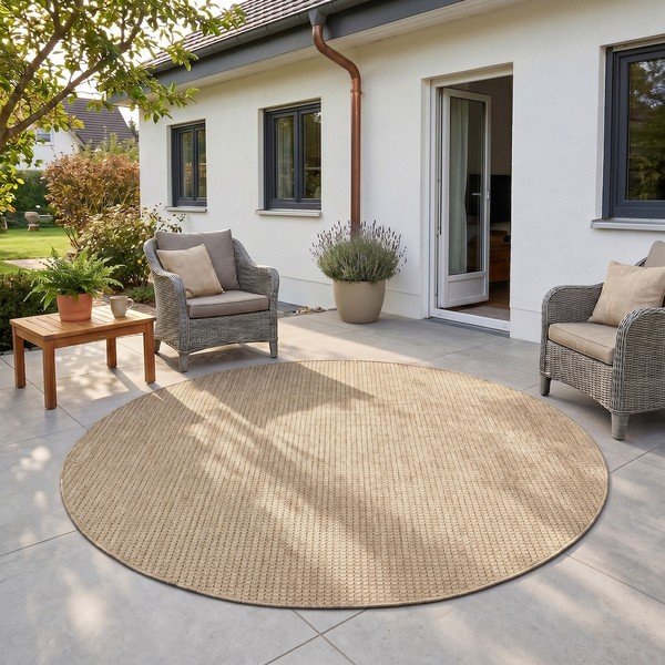 Béžový okrúhly vnútorný a vonkajší koberec ø 80 cm Mira 1450 – Ayyildiz Carpets-image-1