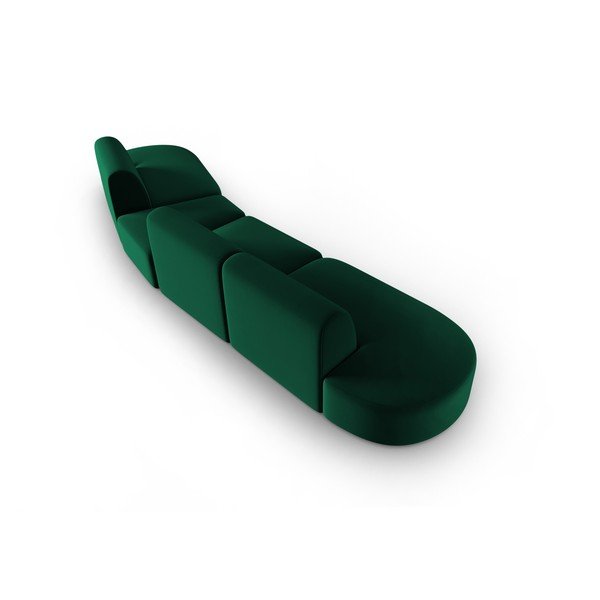 Zelená zamatová pohovka pravý roh 428 cm Paolo – Milo Casa-image-3