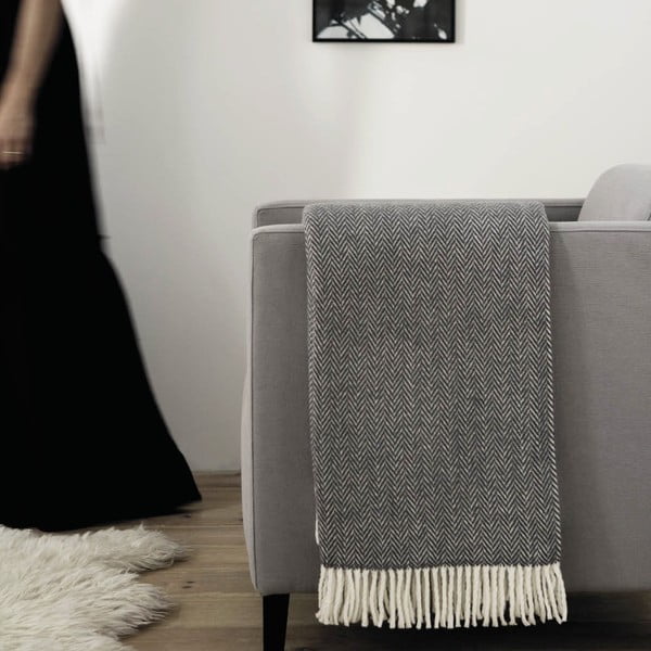 Modrý pléd s podielom bavlny Euromant Skyline, 140 × 180 cm-image-1