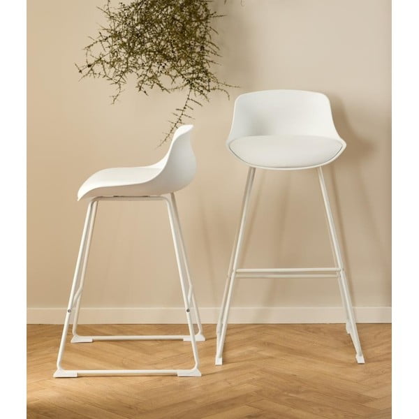 Biela barová stolička (výška sedadla 76 cm) Tina – Actona-image-1
