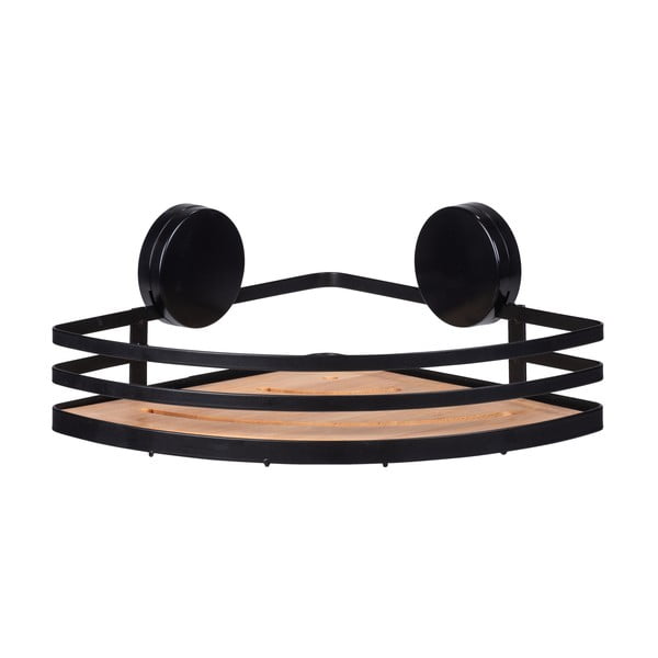 Čierna rohová kúpeľňová polica Wenko Alba-image-2