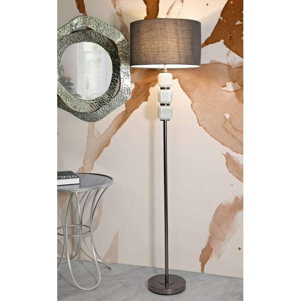 Sivá stojacia lampa s textilným tienidlom (výška 163 cm) Bright – Mauro Ferretti-image-1