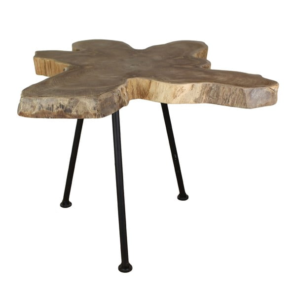 Odkladací stolík z teakového dreva HSM Collection Tribe Star, ⌀ 40 cm