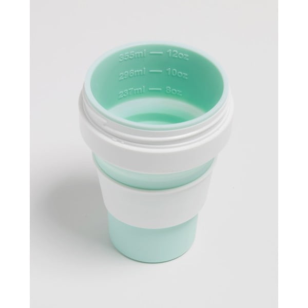 Bielo-zelený skladací cestovný hrnček Stojo Pocket Cup Mint, 355 ml-image-3
