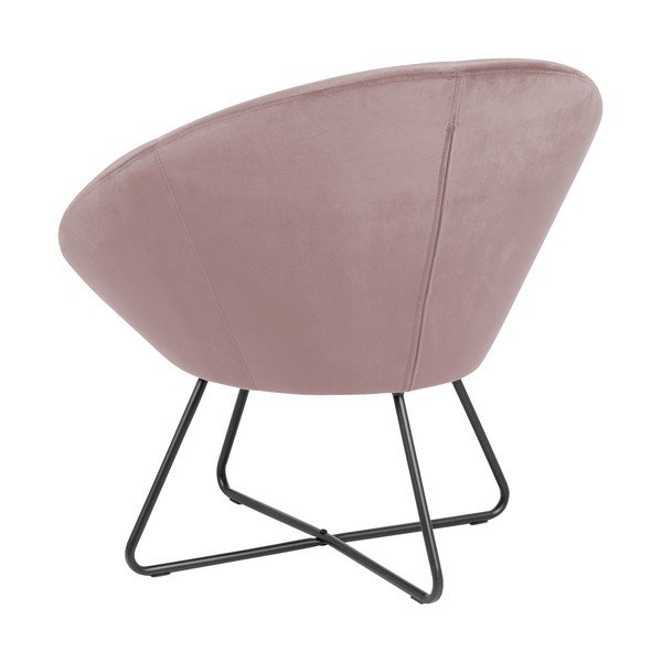 Ružové zamatové kreslo Actona Center-image-3