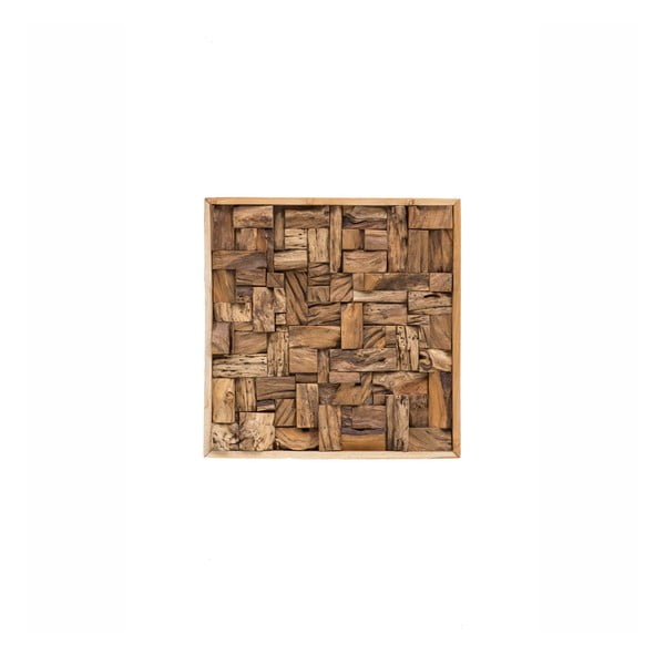 Nástenná dekorácia z recyklovaného tíkového dreva WOOX LIVING City, 70 × 70 cm