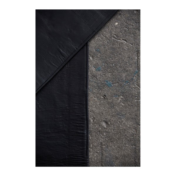 Čierny koberec z pravej kože Fuhrhome Athens, 120 × 180 cm-image-2