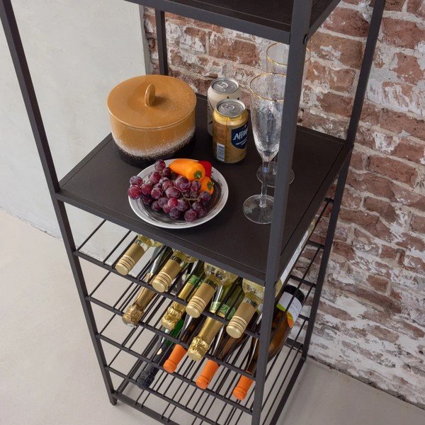 Tmavohnedá vinotéka počet fliaš 25, 45x185x40 cm Reese – WOOOD-image-2