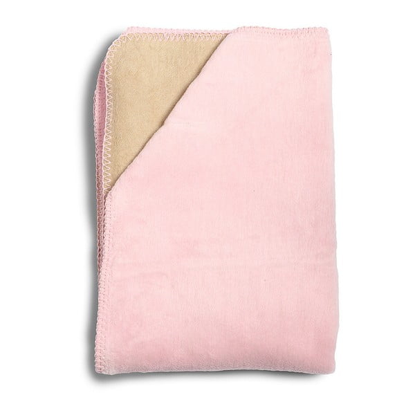 Detská ružová deka z mäkučkej bavlny YappyKids Sense, 75 × 100 cm
