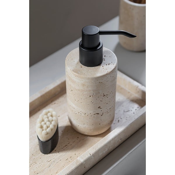 Béžový kamenný dávkovač mydla 250 ml Travertine – Mette Ditmer Denmark-image-1