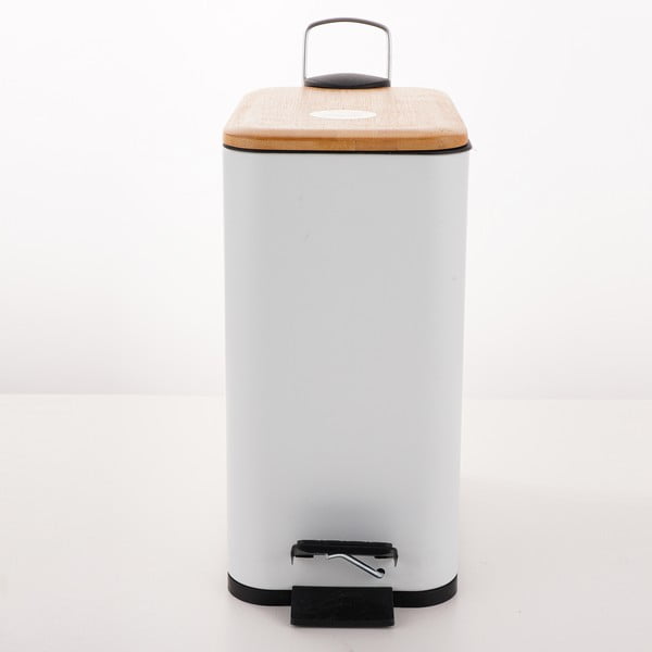 Biely nášľapný oceľový odpadkový kôš 5 l Erik – Spirella-image-3