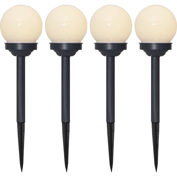 Súprava 4 vonkajších solárnych svetiel Star Trading Globus, výška 27 cm