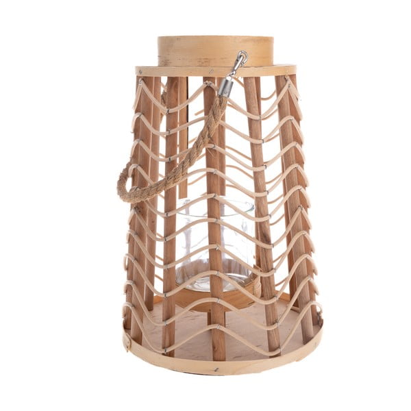 Drevený lampáš (výška 34 cm) – Dakls