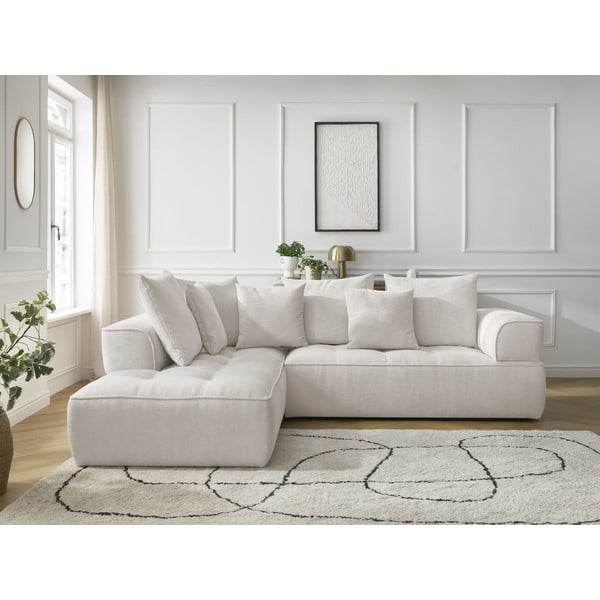 Béžová ženilková rohová pohovka (ľavý roh/do L) Whesley – Bobochic Paris-image-1