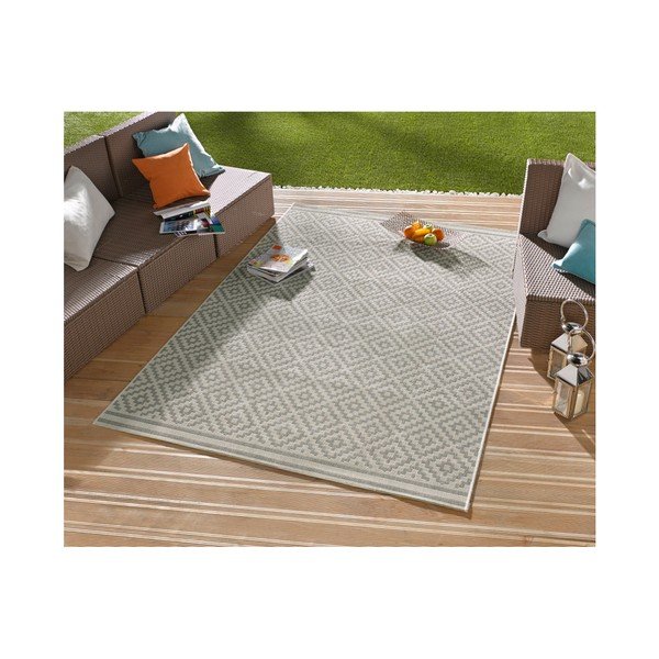 Sivo-krémový behúň vhodný i do exteriéru NORTHRUGS Meadow, 80 x 200 cm-image-4