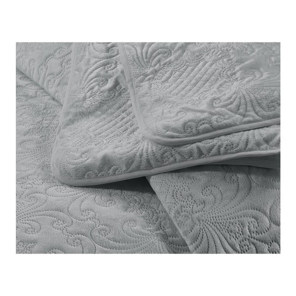 Svetlosivá prikrývka z mikroperkálu s obliečkou na vankúš Dreamhouse Velvet Clara, 180 x 250 cm-image-3