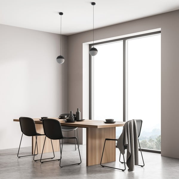 Čierne závesné svietidlo SULION Eclipse, výška 150 cm-image-1