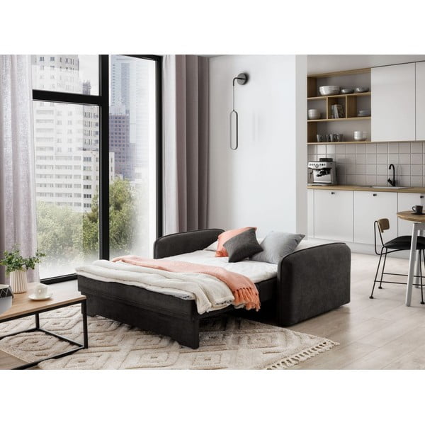 Tmavosivá ženilková rozkladacia/s úložným priestorom pohovka 155 cm Laine – ELTAP-image-4