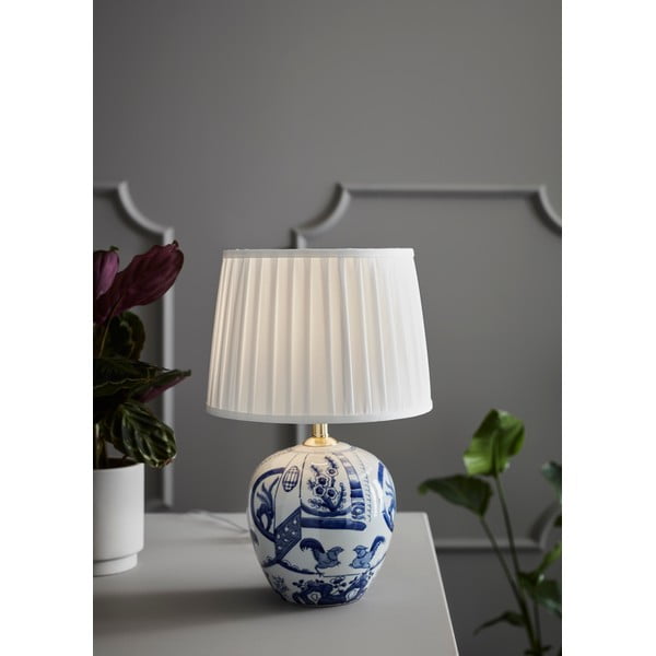 Modro-biela stolová lampa Markslöjd Goteborg, výška 48 cm-image-1