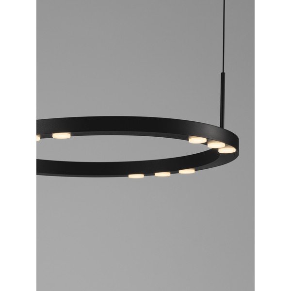 Matne čierne hliníkové LED závesné svietidlo so stmievačom ø 40 cm Lunette – Nova Luce-image-2