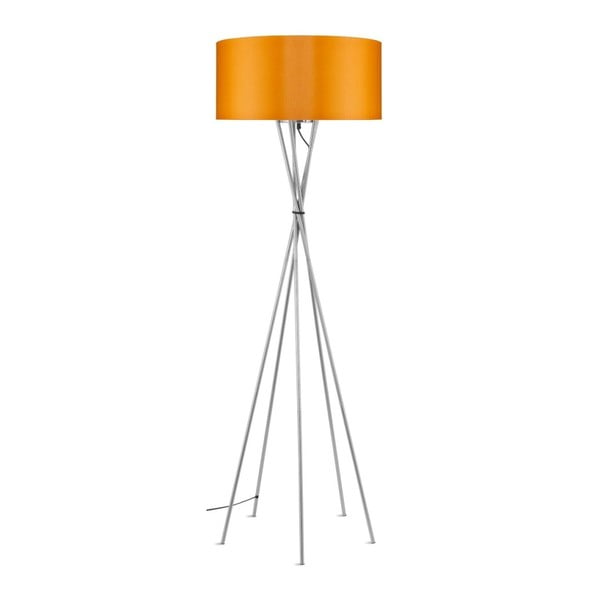 Sivá voľne stojacia lampa s oranžovým tienidlom Citylights Lima
