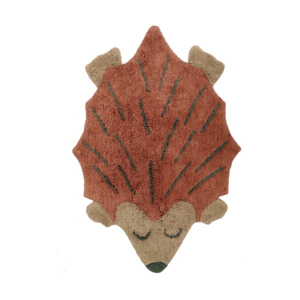 Umývateľný ručne tkaný bavlnený detský koberec v tehlovej a béžovej farbe 80x120 cm Ollen – Nattiot