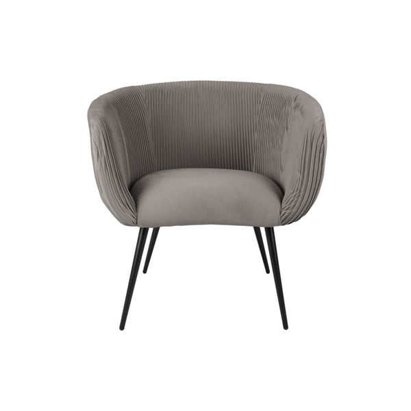 Sivá jedálenská stolička so zamatovým povrchom Majestic - Leitmotiv