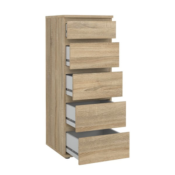Vysoká komoda v dekore duba v prírodnej farbe 40x107 cm Nova – Tvilum-image-3