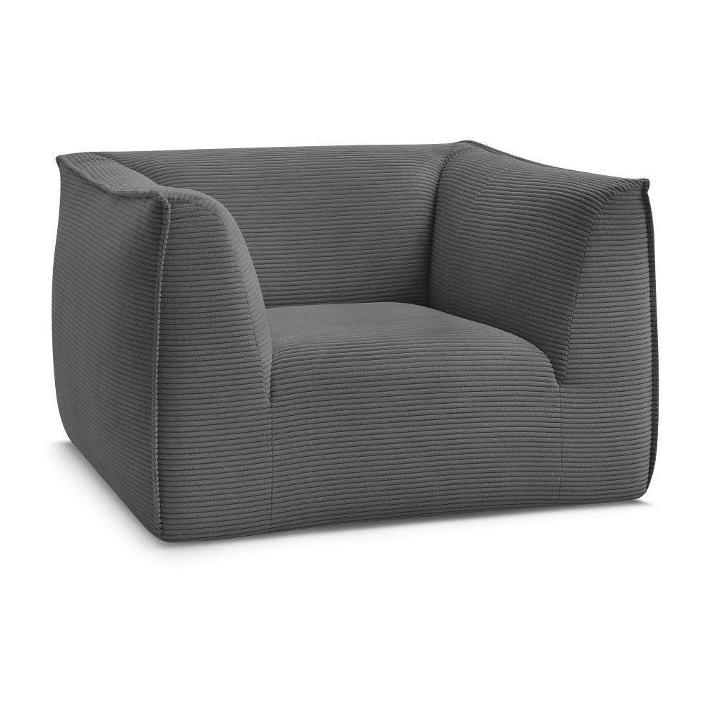 Tmavosivé menčestrové kreslo Giorgia – Bobochic Paris