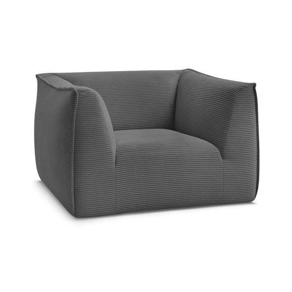 Tmavosivé menčestrové kreslo Giorgia – Bobochic Paris