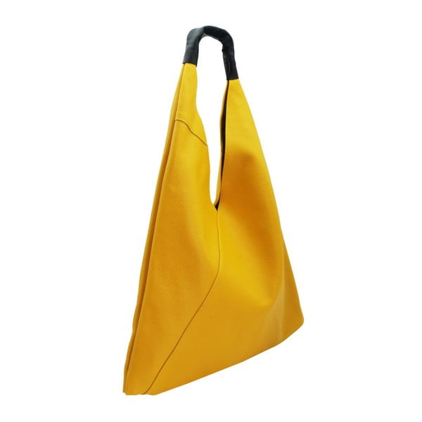 Žltá kabelka z pravej kože Andrea Cardone Manna
