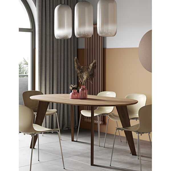 Jedálenský stôl s doskou v dekore orechového dreva v prírodnej farbe 100x180 cm Lago – TemaHome-image-2