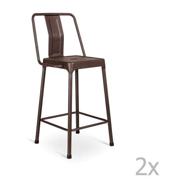 Sada 2 tmavohnedých barových stoličiek Design Twist Magoye