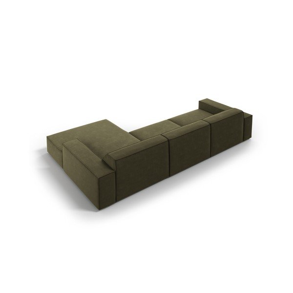 Khaki zamatová modulárna rohová pohovka (pravý roh/s leňoškou) Jodie – Micadoni -image-3
