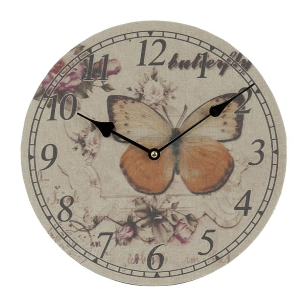 Nástenné hodiny Butterfly, 29 cm